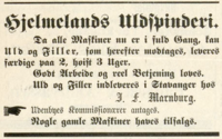 Annonse i Stavanger Avis 10. april 1890.